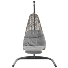Landscape Light Gray/Gray Hanging Chaise Lounge Outdoor Patio Swing Chair - 67x51" - Ornate Home
