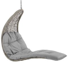 Landscape Light Gray/Gray Hanging Chaise Lounge Outdoor Patio Swing Chair - 67x51" - Ornate Home