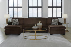 Landsings Chocolate 3-Piece Sectional with Double Chaise - Ornate Home