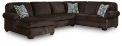 Landsings Chocolate 3-Piece Sectional with Left-Arm Facing Chaise - Ornate Home