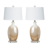 Lane Amber/Cream Table Lamp (Set of 2) - Ornate Home