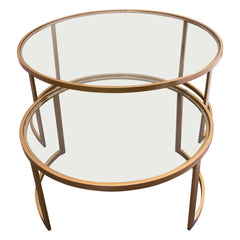 Lane Gold 2pc Round Nesting Set - Ornate Home