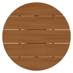 Lane Natural 31 Inch Round Outdoor Patio Teak Wood Bar Table - Ornate Home