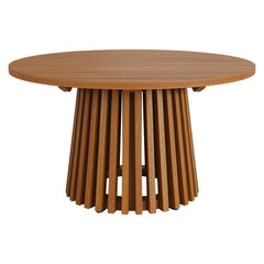 Lane Natural 31 Inch Round Outdoor Patio Teak Wood Coffee Table - Ornate Home