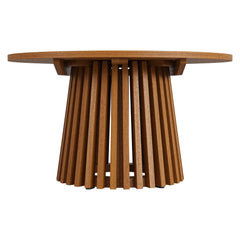 Lane Natural 31 Inch Round Outdoor Patio Teak Wood Coffee Table - Ornate Home