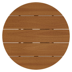 Lane Natural 31 Inch Round Outdoor Patio Teak Wood Coffee Table - Ornate Home
