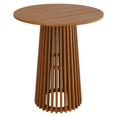 Lane Natural 35 Inch Round Outdoor Patio Teak Wood Bar Table - Ornate Home