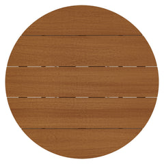Lane Natural 35 Inch Round Outdoor Patio Teak Wood Bar Table - Ornate Home