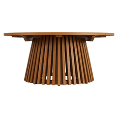 Lane Natural 39 Inch Round Outdoor Patio Teak Wood Coffee Table - Ornate Home