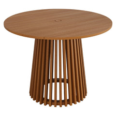 Lane Natural 39 Inch Round Outdoor Patio Teak Wood Dining Table - Ornate Home