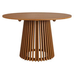 Lane Natural 47 Inch Round Outdoor Patio Teak Wood Dining Table - Ornate Home