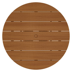 Lane Natural 47 Inch Round Outdoor Patio Teak Wood Dining Table - Ornate Home