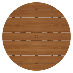 Lane Natural 55 Inch Round Outdoor Patio Teak Wood Dining Table - Ornate Home