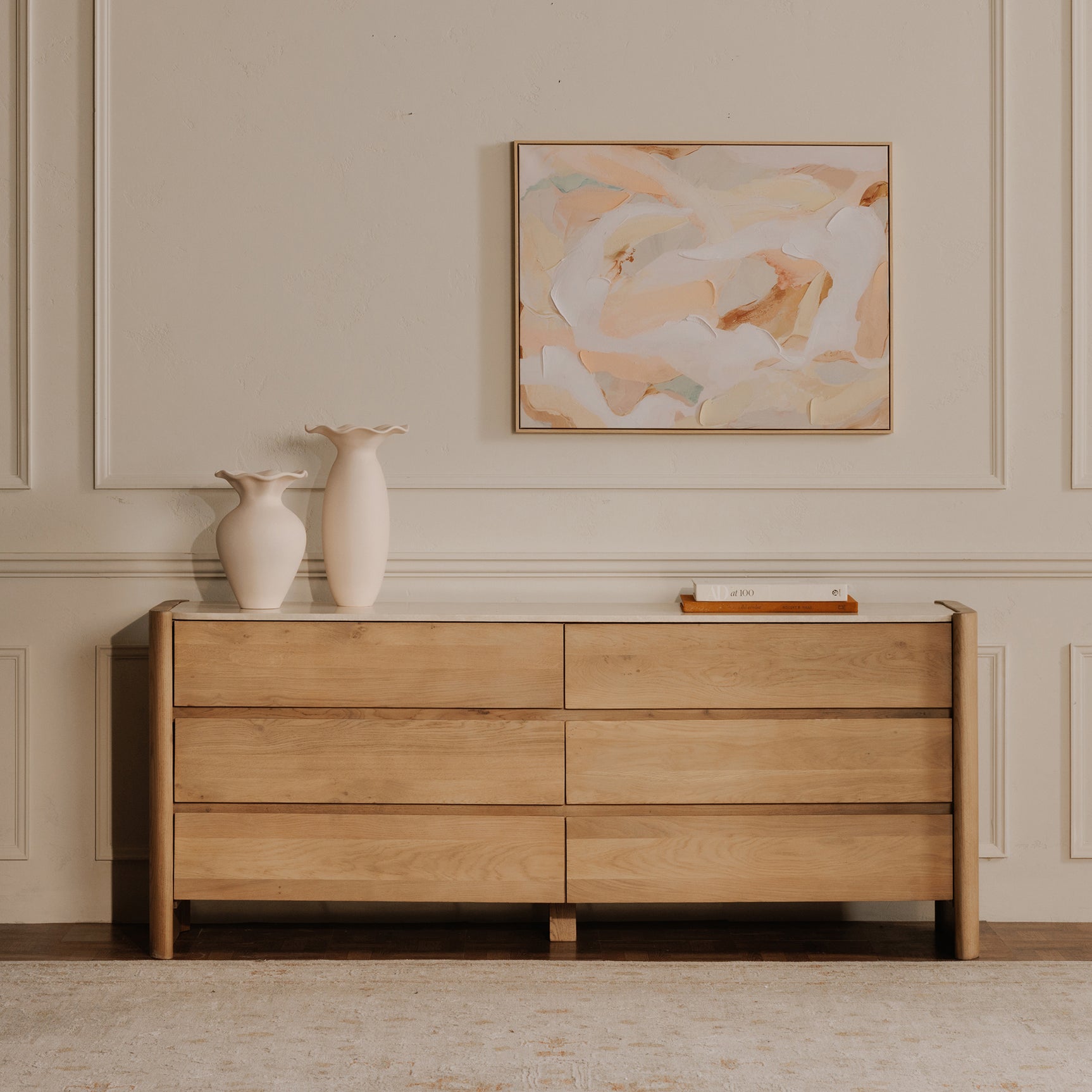Lane Natural 6 Drawer Dresser - Ornate Home