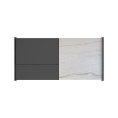Lanette Black Coffee Table with White Marble and Lift-Top - Ornate Home