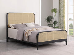 Lanewood Black Open Cane Queen Bed - Ornate Home