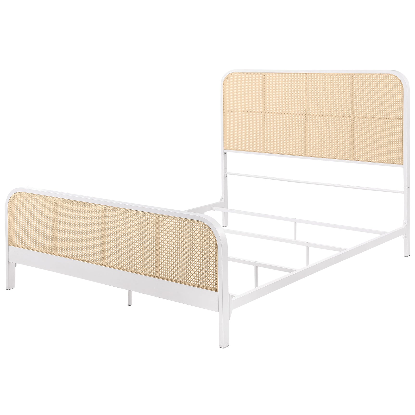 Lanewood White Open Cane Eastern King Bed - Ornate Home