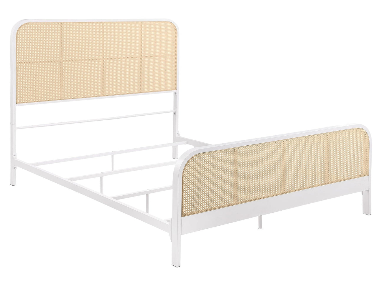 Lanewood White Open Cane Queen Bed - Ornate Home