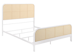 Lanewood White Open Cane Queen Bed - Ornate Home