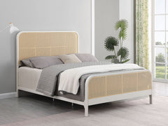 Lanewood White Open Cane Queen Bed - Ornate Home