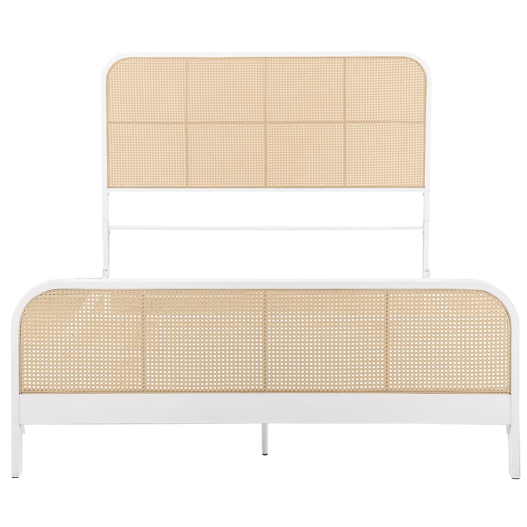 Lanewood White Open Cane Queen Bed - Ornate Home