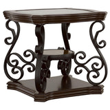 Laney Dark Merlot 2-piece Glass Top Coffee and End Table Set - Ornate Home
