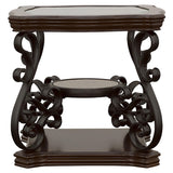 Laney Dark Merlot 2-piece Glass Top Coffee and End Table Set - Ornate Home