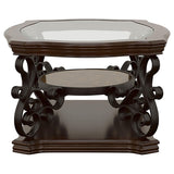 Laney Dark Merlot 2-piece Glass Top Coffee and End Table Set - Ornate Home