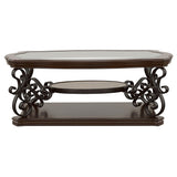 Laney Dark Merlot 3-piece Glass Top Coffee and End Table Set - Ornate Home