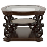 Laney Dark Merlot 3-piece Glass Top Coffee and End Table Set - Ornate Home