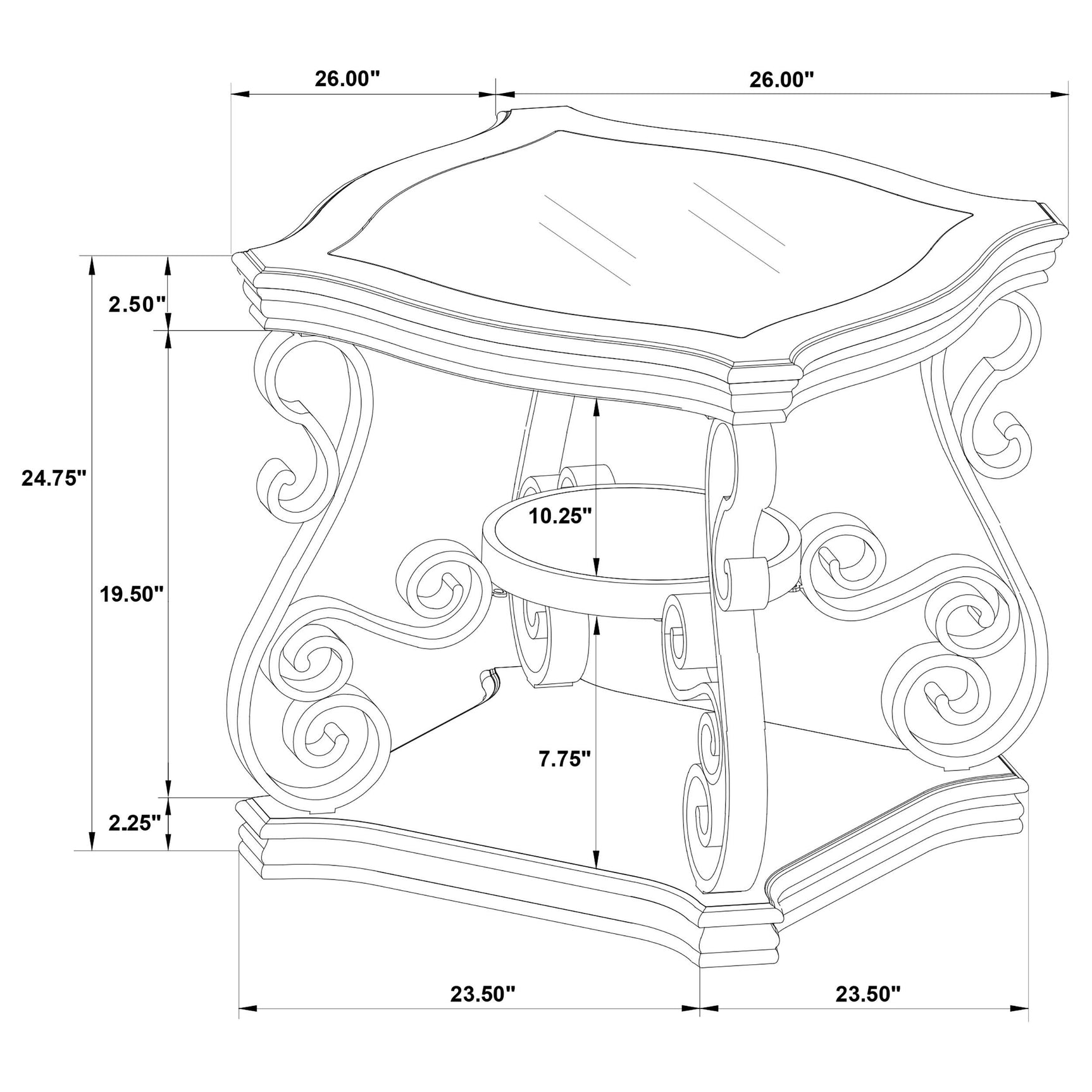 Laney Dark Merlot 3-piece Glass Top Coffee and End Table Set - Ornate Home