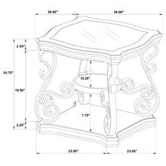 Laney Dark Merlot 3-piece Glass Top Coffee and End Table Set - Ornate Home