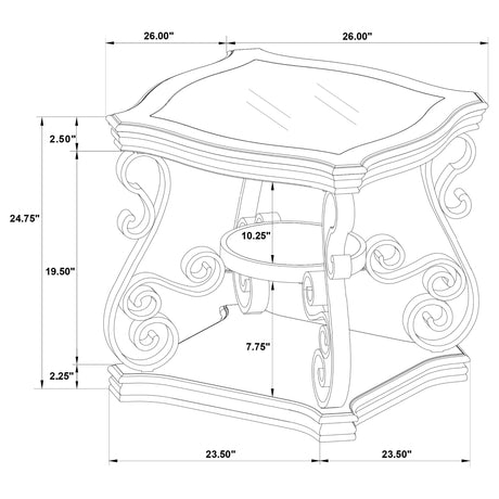 Laney Dark Merlot 3-piece Glass Top Coffee and End Table Set - Ornate Home