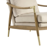 Langford Almond/Walnut Performance Velvet Accent Armchair - Ornate Home