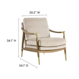 Langford Almond/Walnut Performance Velvet Accent Armchair - Ornate Home