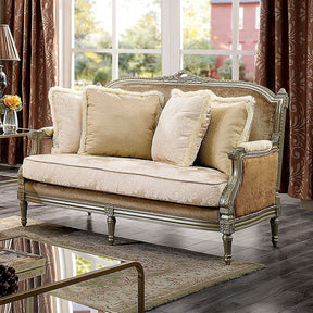Langleben Brown/Beige/Champagne Loveseat - Ornate Home