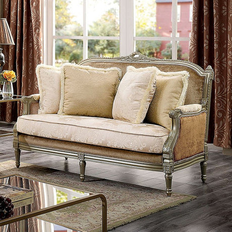 Langleben Brown/Beige/Champagne Loveseat - Ornate Home