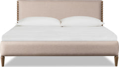 Langley Honey Wheat/Autumn Forest Upholstered King Bed - Ornate Home