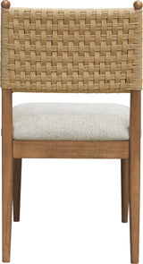 Langley Snow White/Cabin Glow Woven Back Chair - Ornate Home