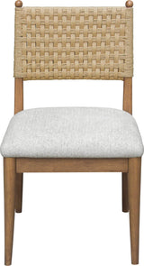 Langley Snow White/Cabin Glow Woven Back Chair (Set of 2) - Ornate Home