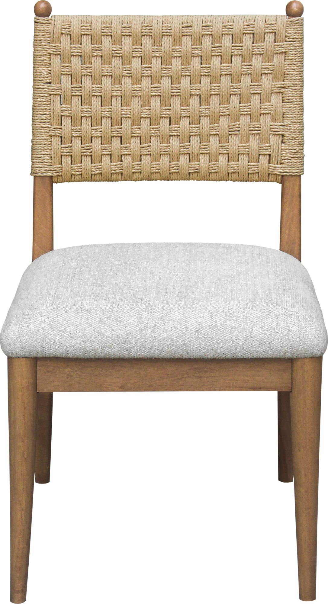 Langley Snow White/Cabin Glow Woven Back Chair (Set of 2) - Ornate Home