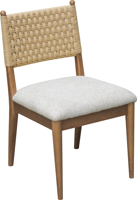 Langley Snow White/Cabin Glow Woven Back Chair (Set of 2) - Ornate Home