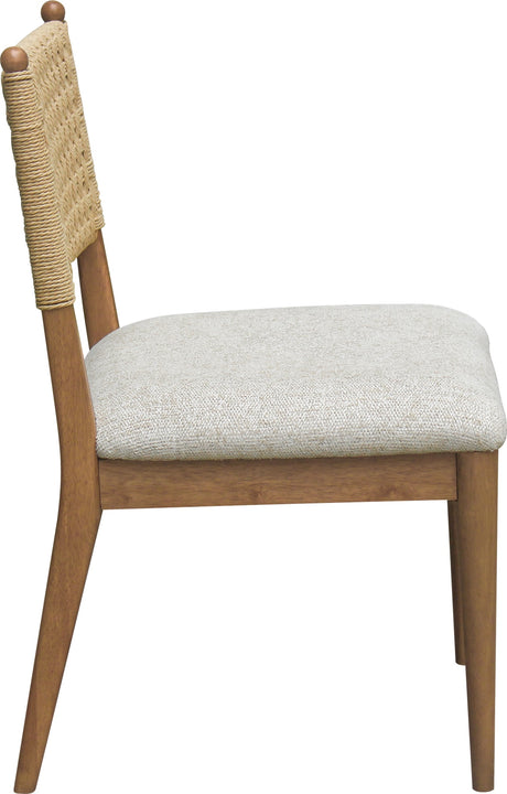 Langley Snow White/Cabin Glow Woven Back Chair (Set of 2) - Ornate Home