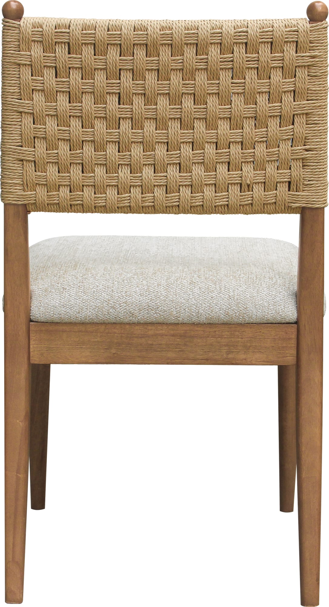 Langley Snow White/Cabin Glow Woven Back Chair (Set of 2) - Ornate Home