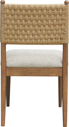 Langley Snow White/Cabin Glow Woven Back Chair (Set of 2) - Ornate Home