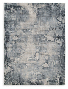 Langrich Blue/Gray/Cream 5'3" x 7'3" Rug - Ornate Home