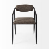 Langston Brown/Black Open Back Dining Arm Chair (Set of 2) - Ornate Home