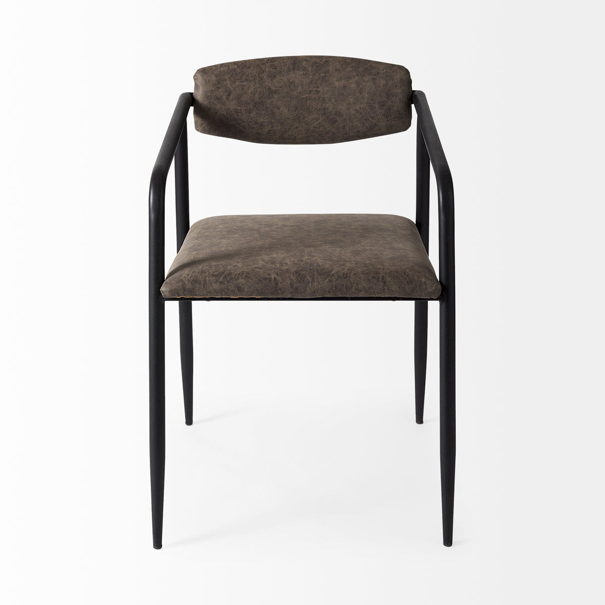 Langston Brown/Black Open Back Dining Arm Chair (Set of 2) - Ornate Home
