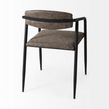 Langston Brown/Black Open Back Dining Arm Chair (Set of 2) - Ornate Home