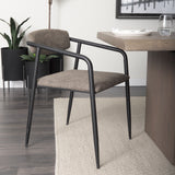 Langston Brown/Black Open Back Dining Arm Chair (Set of 2) - Ornate Home